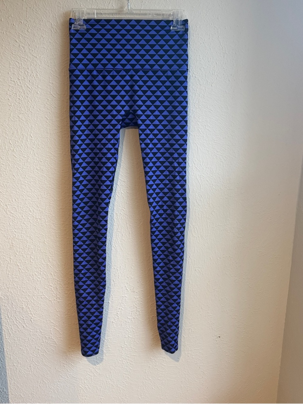 K-DEER Blue & Black Triangle Print Kids Leggings